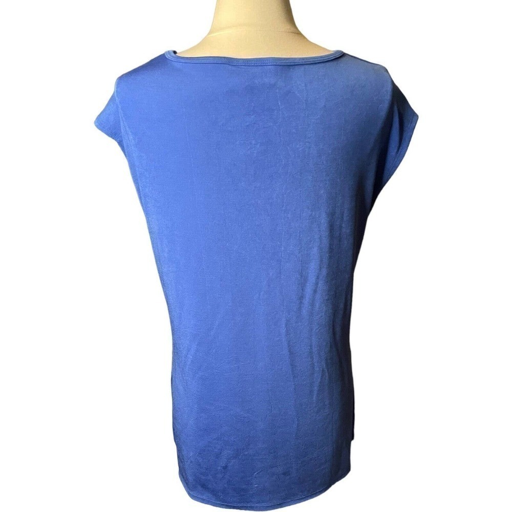 Chico’s Travelers Blue Keyhole Tunic Top Size 1 (US Size 8-10) Medium Slinky - Picture 5 of 7